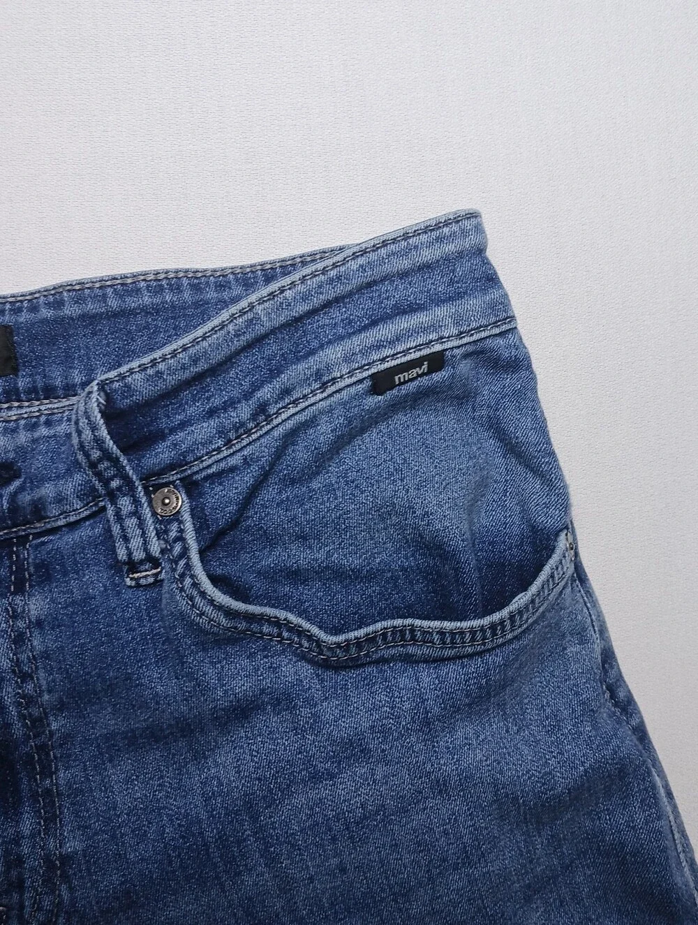 Mavi Mens Matt Relaxed Straight Leg Jeans 32X32 Medium Blue Wash Stretch Denim